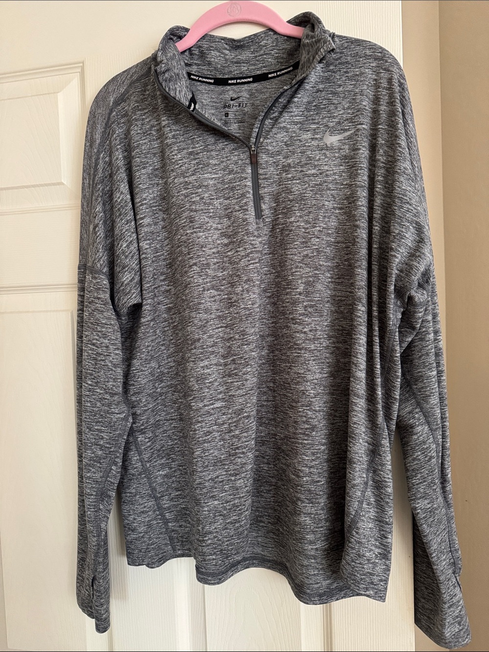 Nike Heather Gray Quarter-Zip Dri-FIT Pullover